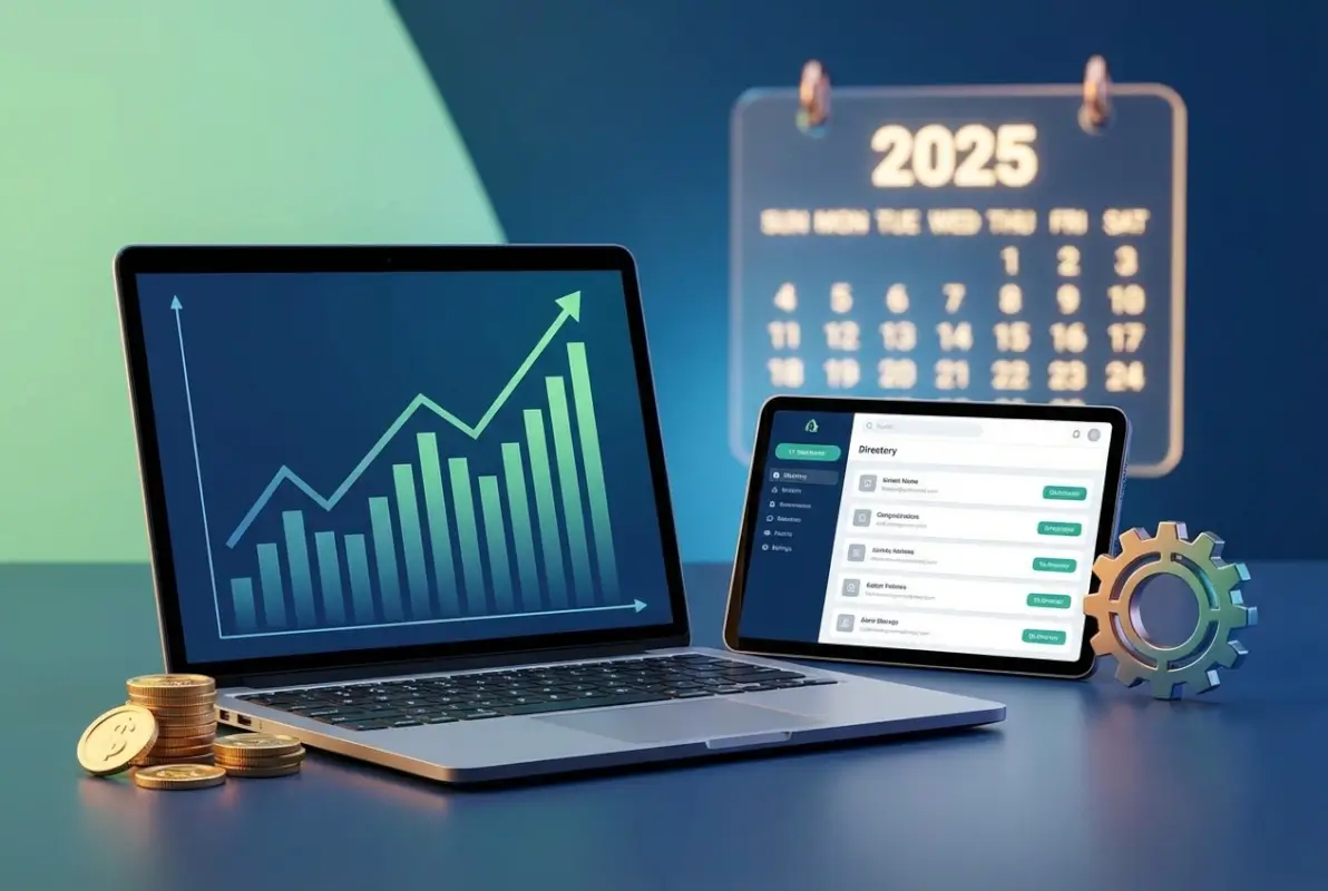 Create a striking, professional hero image for a blog article titled: Business Directory Fundraiser: 7 Proven Strategies That Work in 2025. Style: Modern, clean, eye-catching design that represents the main topic. No text overlays. High quality 1200x800 professional blog header.