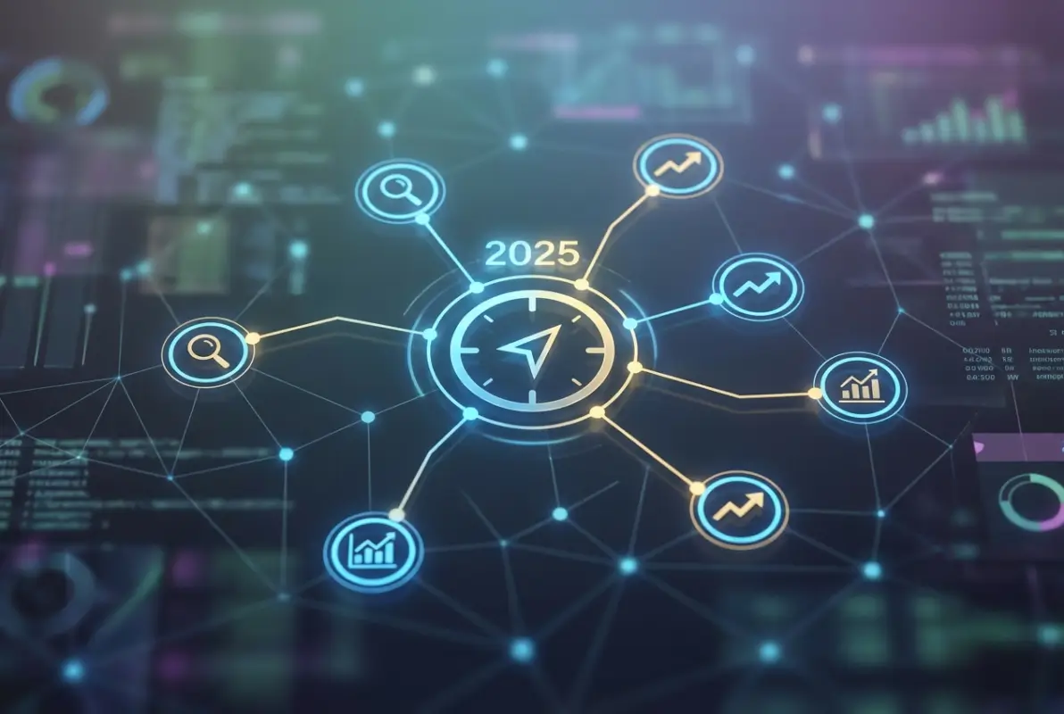 Create a striking, professional hero image for a blog article titled: 5 Ways a Business Directory Helps Your Business Grow in 2025. Style: Modern, clean, eye-catching design that represents the main topic. No text overlays. High quality 1200x800 professional blog header.