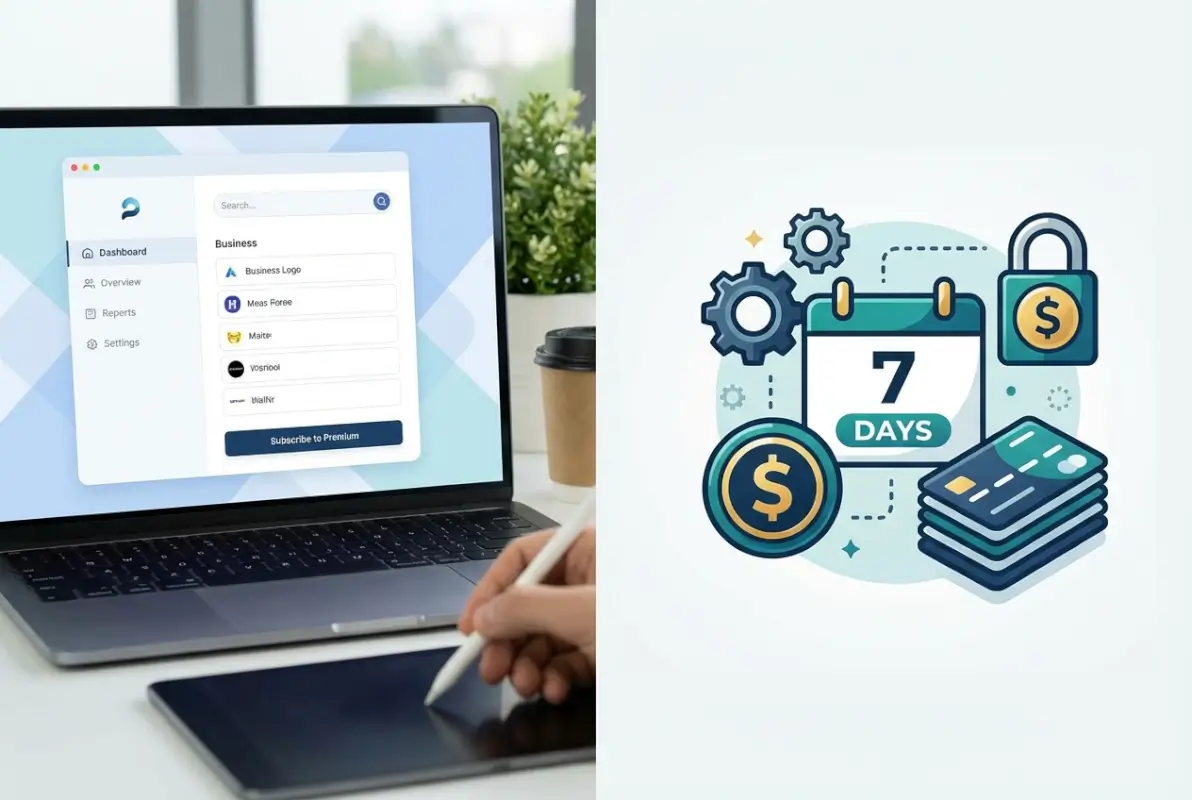 Create a striking, professional hero image for a blog article titled: How to Create a Paid Business Directory Website in 7 Days. Style: Modern, clean, eye-catching design that represents the main topic. No text overlays. High quality 1200x800 professional blog header.