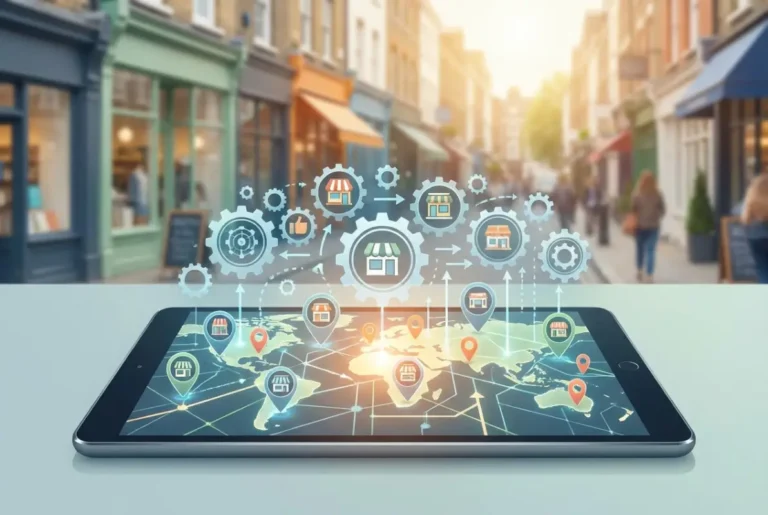 Create a striking, professional hero image for a blog article titled: How to Start a Local Business Directory: Complete 2025 Strategy Guide. Style: Modern, clean, eye-catching design that represents the main topic. No text overlays. High quality 1200x800 professional blog header.