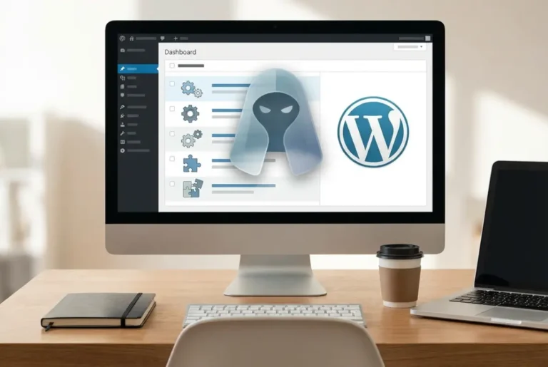 Create a striking, professional hero image for a blog article titled: How to Hide Plugins in WordPress: 5 Simple Methods for Admins. Style: Modern, clean, eye-catching design that represents the main topic. No text overlays. High quality 1200x800 professional blog header.
