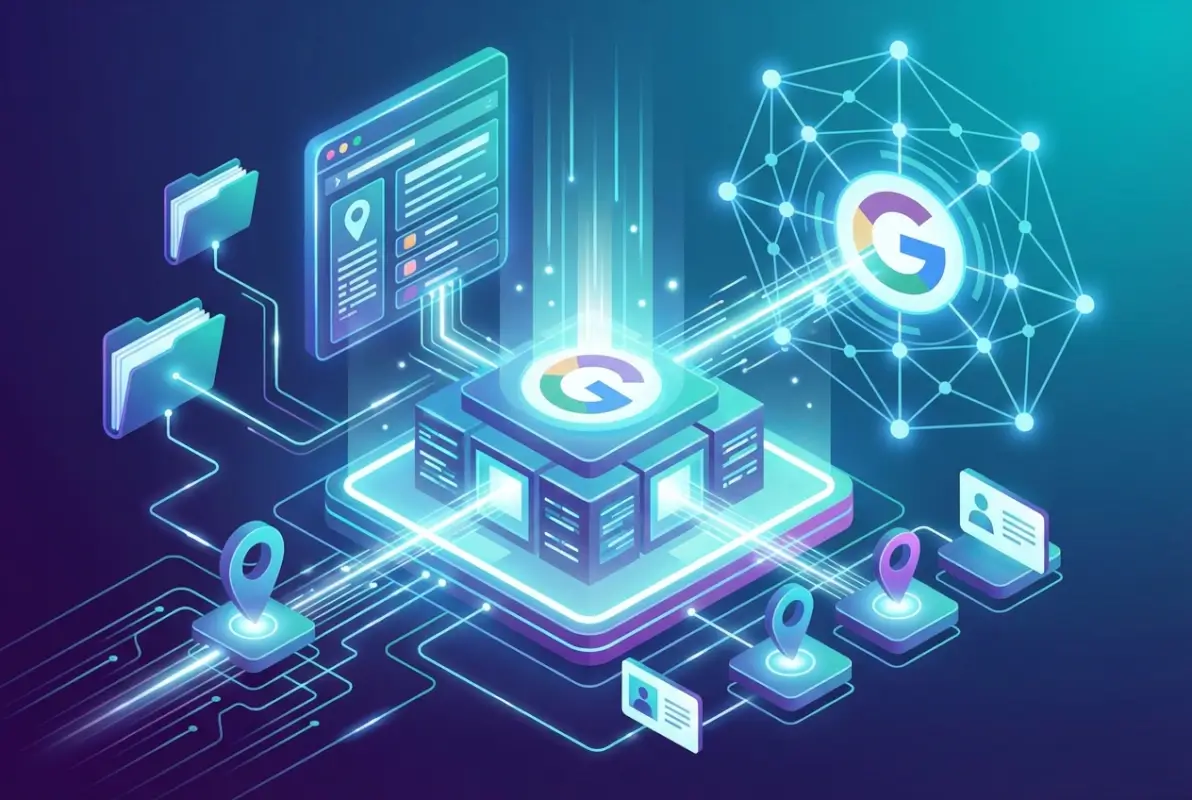 Create a striking, professional hero image for a blog article titled: How to Index a Directory Listing in Google: 6 SEO Best Practices. Style: Modern, clean, eye-catching design that represents the main topic. No text overlays. High quality 1200x800 professional blog header.