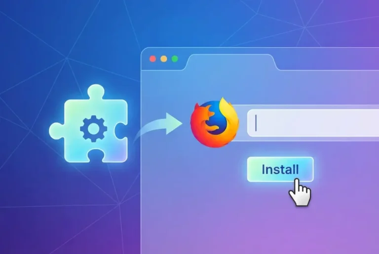 Create a striking, professional hero image for a blog article titled: How to Install a Plugin in Firefox: A Beginner's Guide. Style: Modern, clean, eye-catching design that represents the main topic. No text overlays. High quality 1200x800 professional blog header.