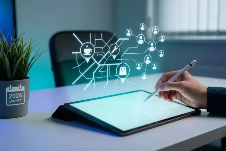 Create a striking, professional hero image for a blog article titled: How to Launch a Community Business Directory in 2026: Complete Guide. Style: Modern, clean, eye-catching design that represents the main topic. No text overlays. High quality 1200x800 professional blog header.