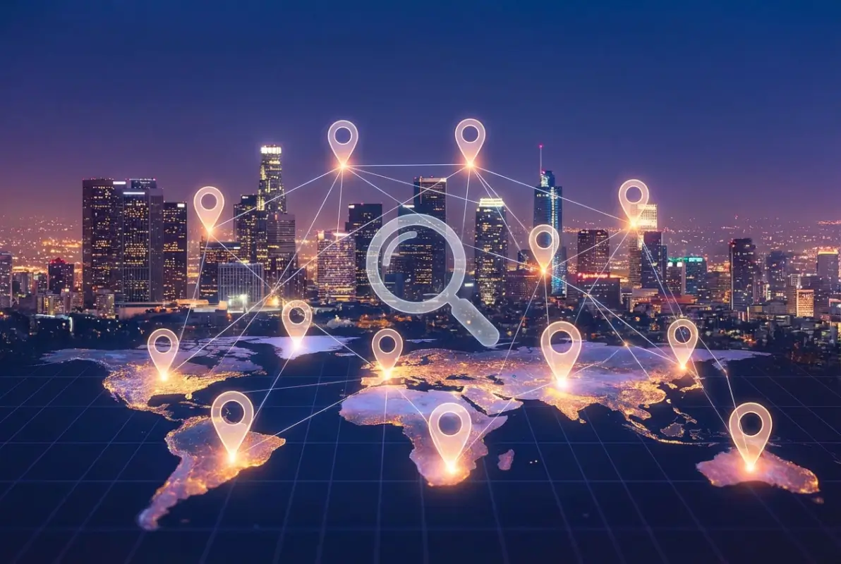 Create a striking, professional hero image for a blog article titled: Local Business Directory Guide: Boost Your Online Visibility in 2024. Style: Modern, clean, eye-catching design that represents the main topic. No text overlays. High quality 1200x800 professional blog header.