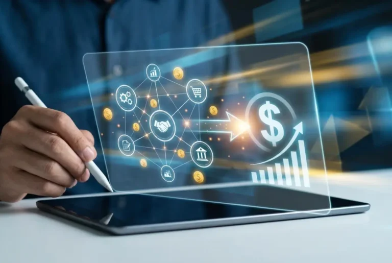 Create a striking, professional hero image for a blog article titled: How to Monetize Your Business Directory: 7 Proven Strategies for Maximum Revenue. Style: Modern, clean, eye-catching design that represents the main topic. No text overlays. High quality 1200x800 professional blog header.