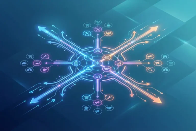 Create a striking, professional hero image for a blog article titled: How to Promote an Online Business Directory: 7 Proven Strategies That Drive Traffic in 2025. Style: Modern, clean, eye-catching design that represents the main topic. No text overlays. High quality 1200x800 professional blog header.