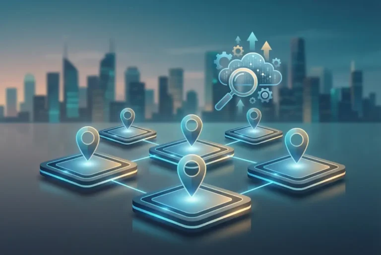 Create a striking, professional hero image for a blog article titled: Best SEO Directories: 5 Top Business Listings for Maximum Local Visibility. Style: Modern, clean, eye-catching design that represents the main topic. No text overlays. High quality 1200x800 professional blog header.