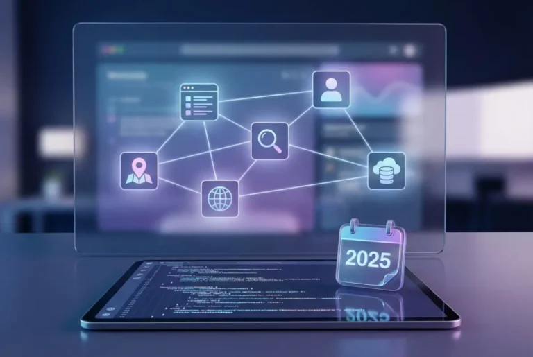 Create a striking, professional hero image for a blog article titled: 5 Best Business Directory Scripts for Your Website in 2025. Style: Modern, clean, eye-catching design that represents the main topic. No text overlays. High quality 1200x800 professional blog header.