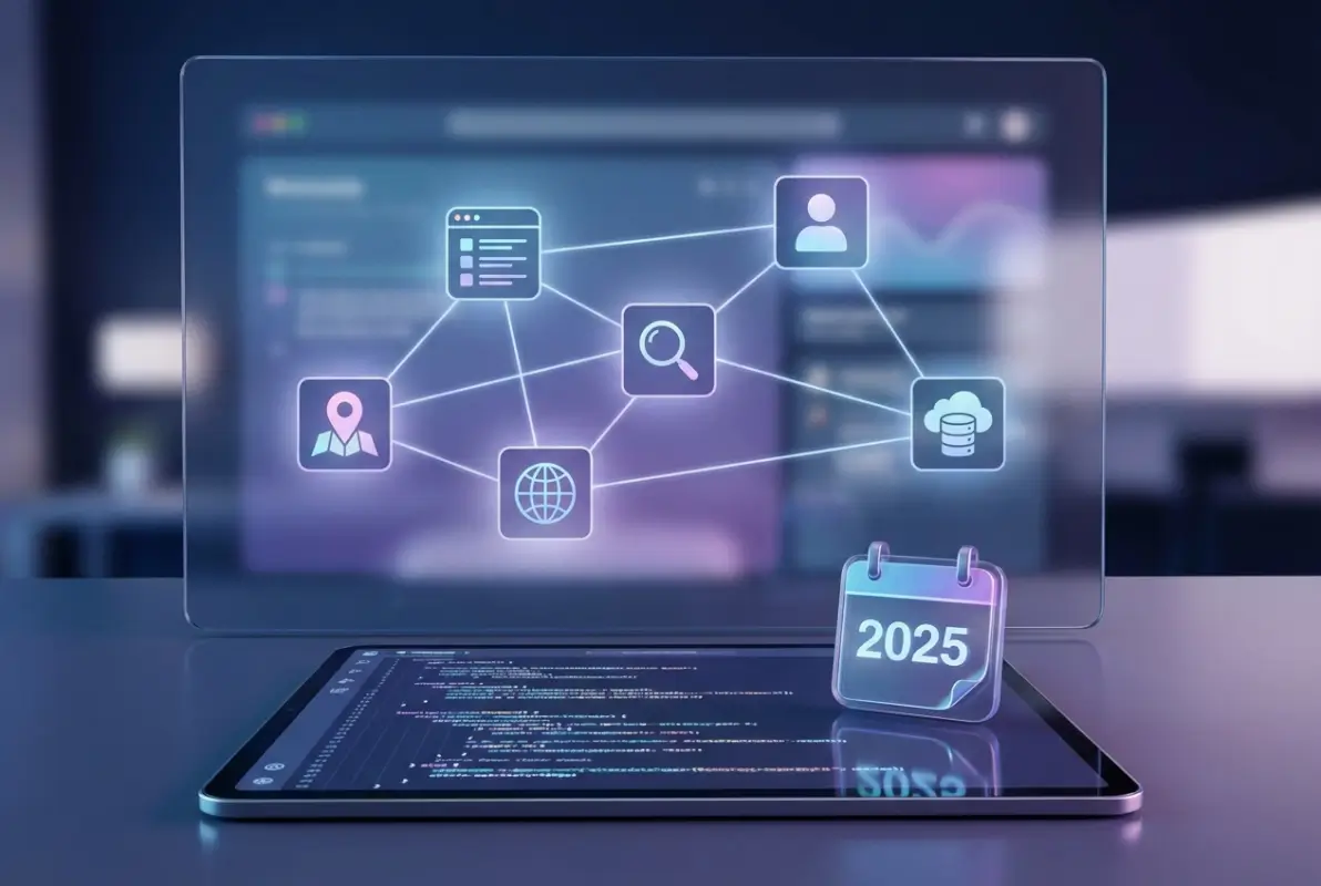 Create a striking, professional hero image for a blog article titled: 5 Best Business Directory Scripts for Your Website in 2025. Style: Modern, clean, eye-catching design that represents the main topic. No text overlays. High quality 1200x800 professional blog header.