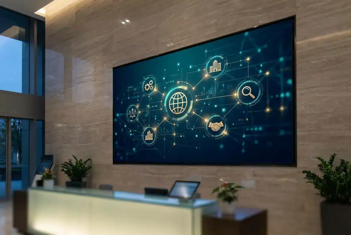 Create a striking, professional hero image for a blog article titled: 10 Best Business Directory Sites to List Your Business in 2026 (Free & Paid). Style: Modern, clean, eye-catching design that represents the main topic. No text overlays. High quality 1200x800 professional blog header.