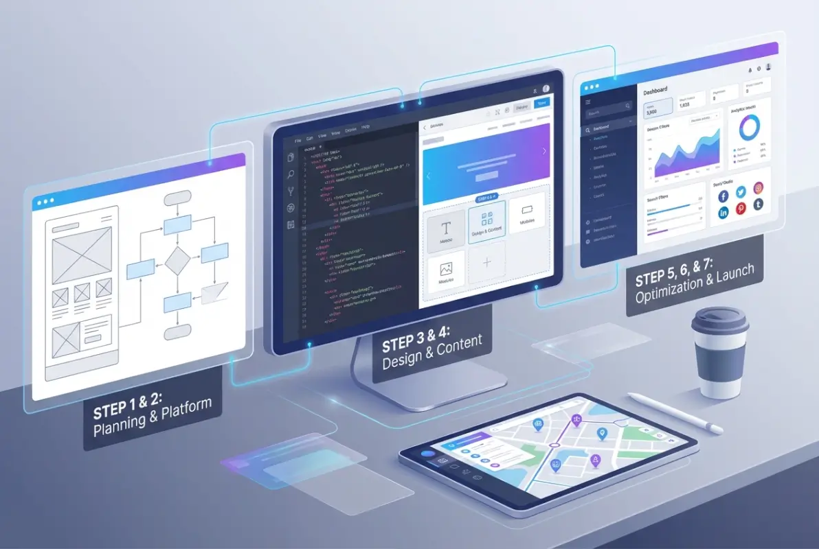 Tools and interfaces for 7 Steps to Build an Online Directory Website That Attracts Visitors