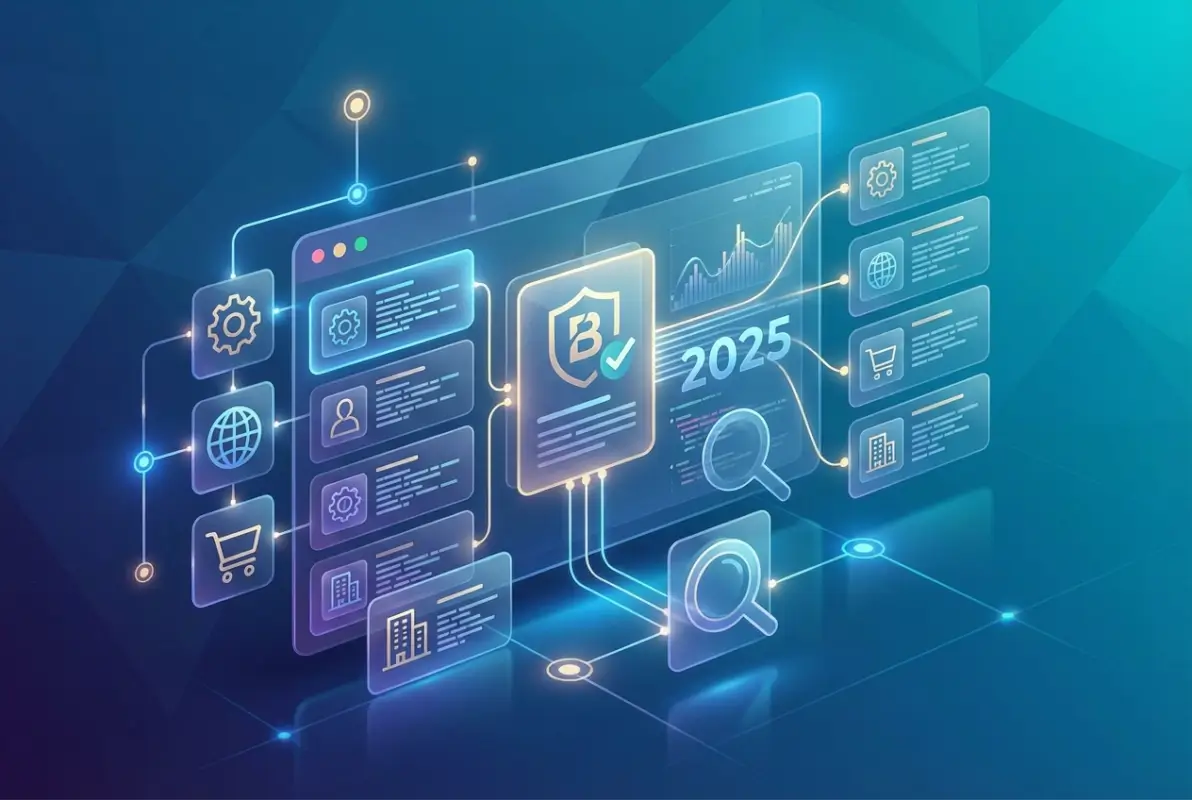 Create a striking, professional hero image for a blog article titled: Business Directory Lists: Ultimate 2025 Guide to Listing Your Company in the Best Directories. Style: Modern, clean, eye-catching design that represents the main topic. No text overlays. High quality 1200x800 professional blog header.