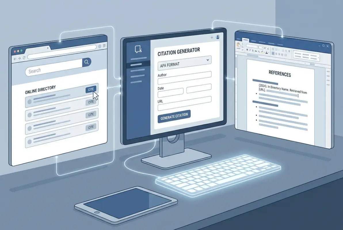 Tools and interfaces for Citing an Online Directory in APA Format: A Step-by-Step Guide
