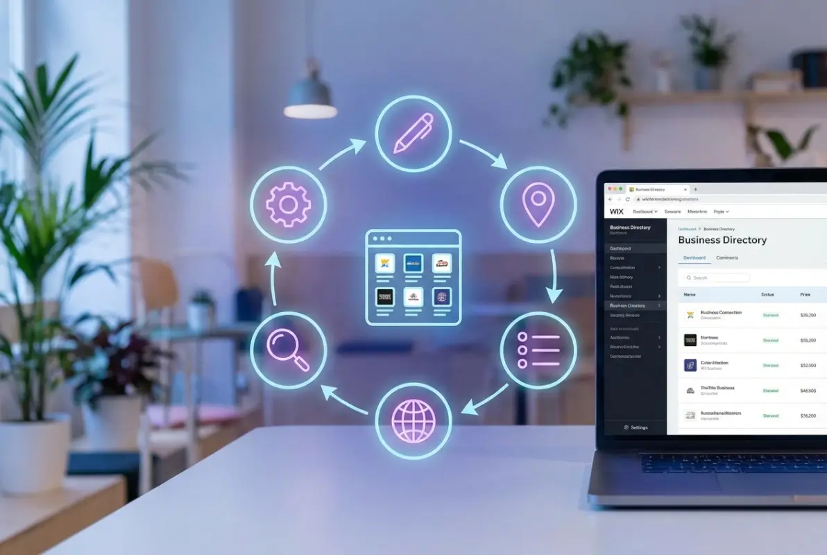 Visual overview of 6 Steps to Create a Business Directory Using Wix