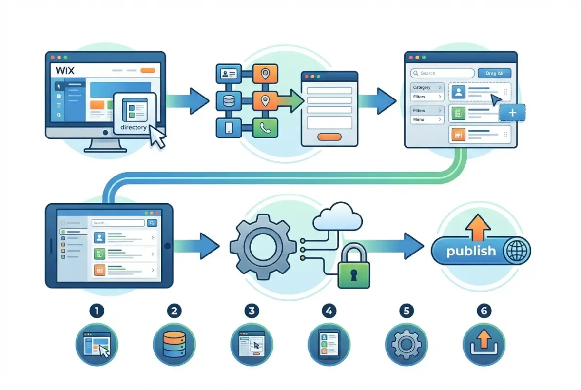 Step-by-step process for 6 Steps to Create a Business Directory Using Wix