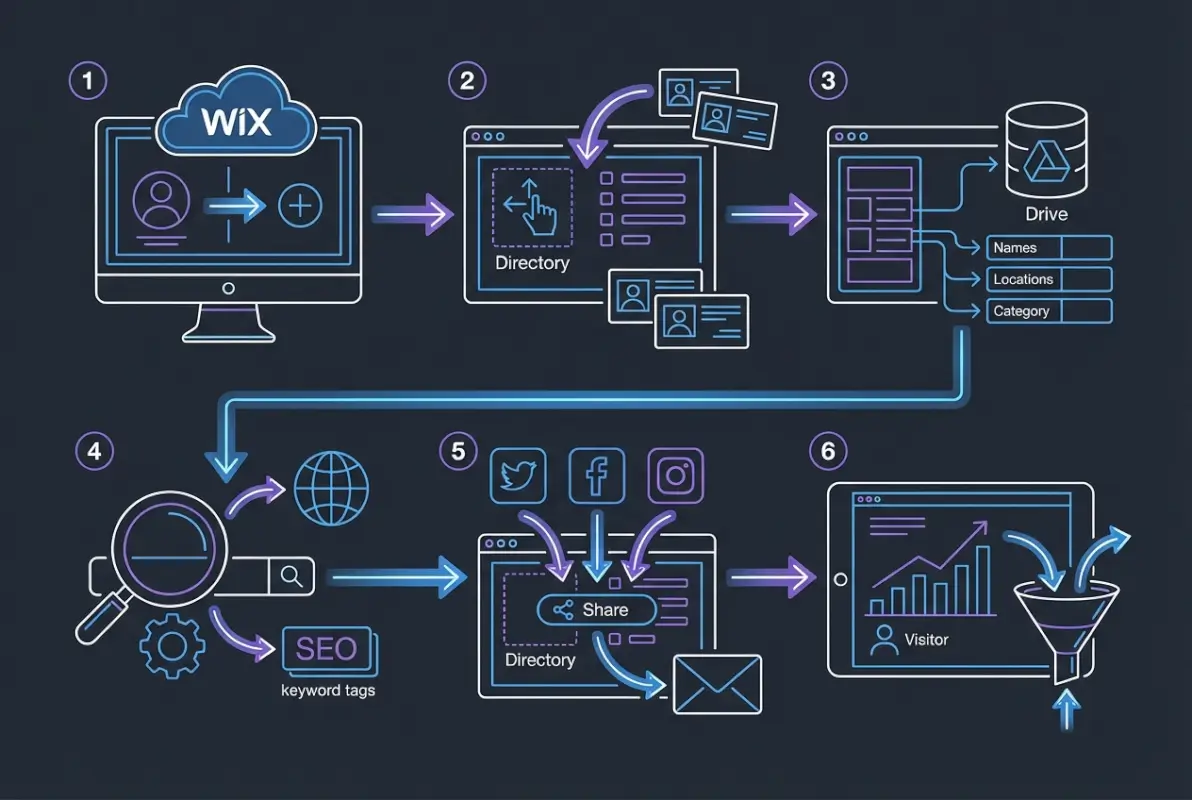 Step-by-step process for 6 Steps to Create a Business Directory in Wix & Drive Targeted Traffic