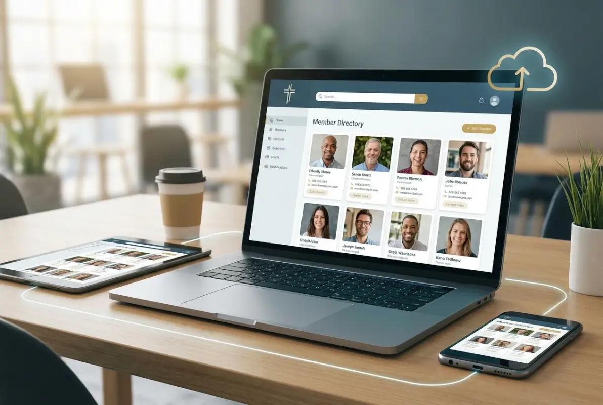 Visual overview of 8 Steps to Create an Online Directory of Church Members for Easy Access