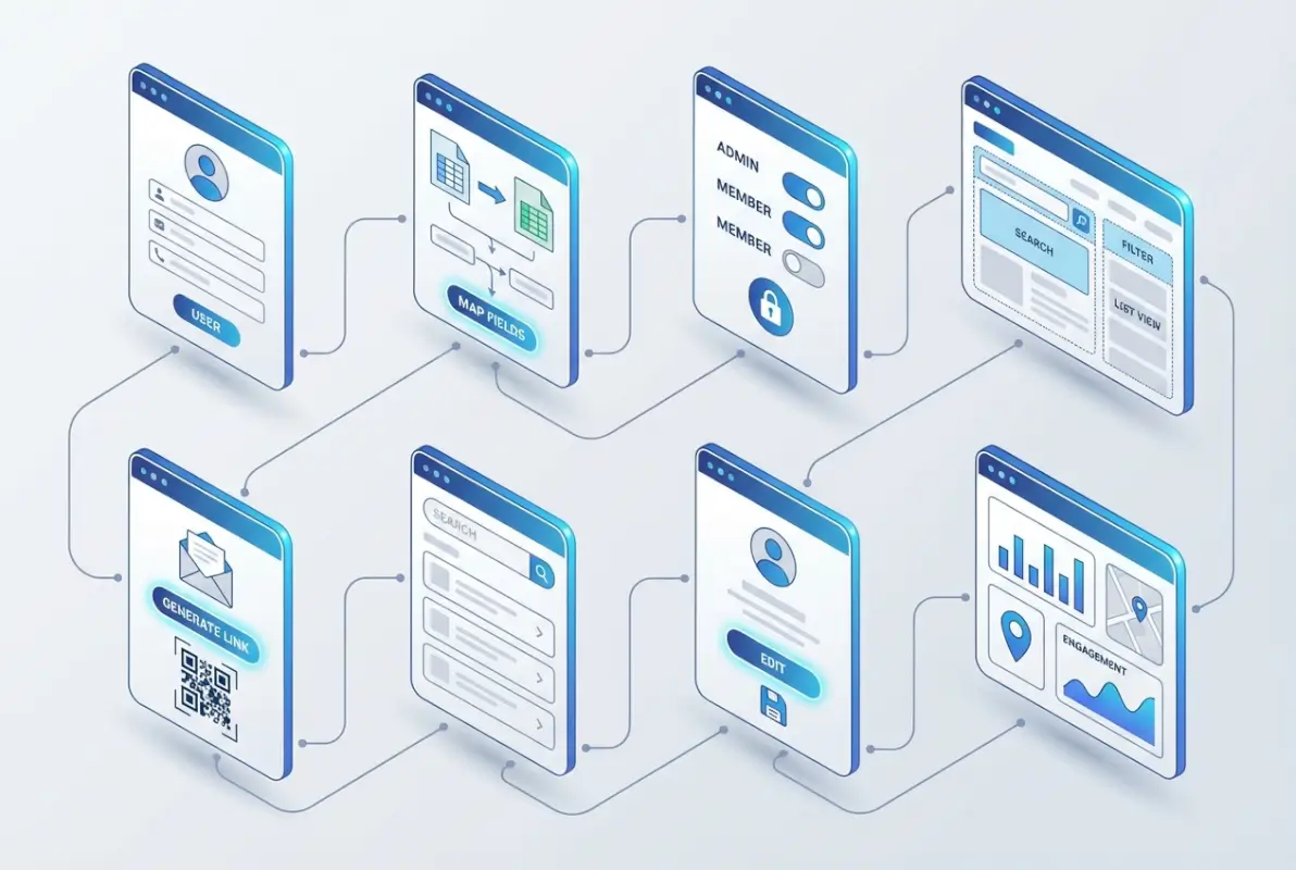 Tools and interfaces for 8 Steps to Create an Online Directory of Church Members for Easy Access