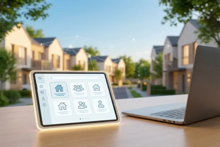 Create a striking, professional hero image for a blog article titled: 5 Steps to Create an Online Directory for Your HOA. Style: Modern, clean, eye-catching design that represents the main topic. No text overlays. High quality 1200x800 professional blog header.