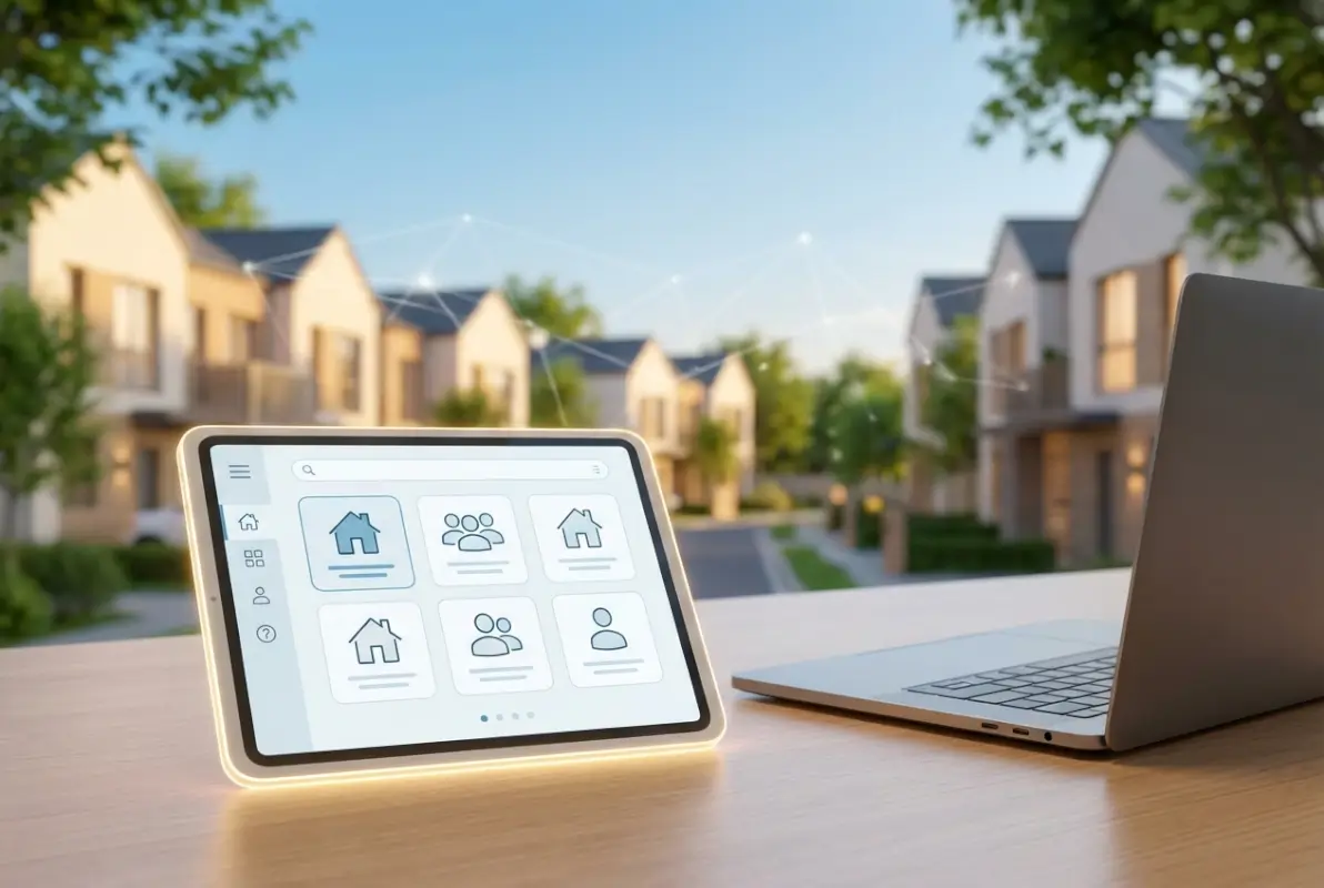 Create a striking, professional hero image for a blog article titled: 5 Steps to Create an Online Directory for Your HOA. Style: Modern, clean, eye-catching design that represents the main topic. No text overlays. High quality 1200x800 professional blog header.