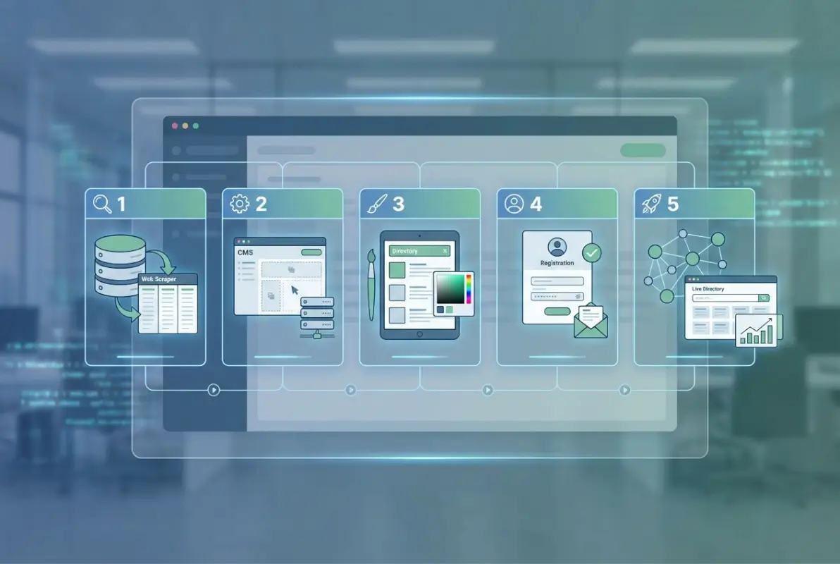 Tools and interfaces for 5 Steps to Create an Online Directory Like Manta for Your Niche