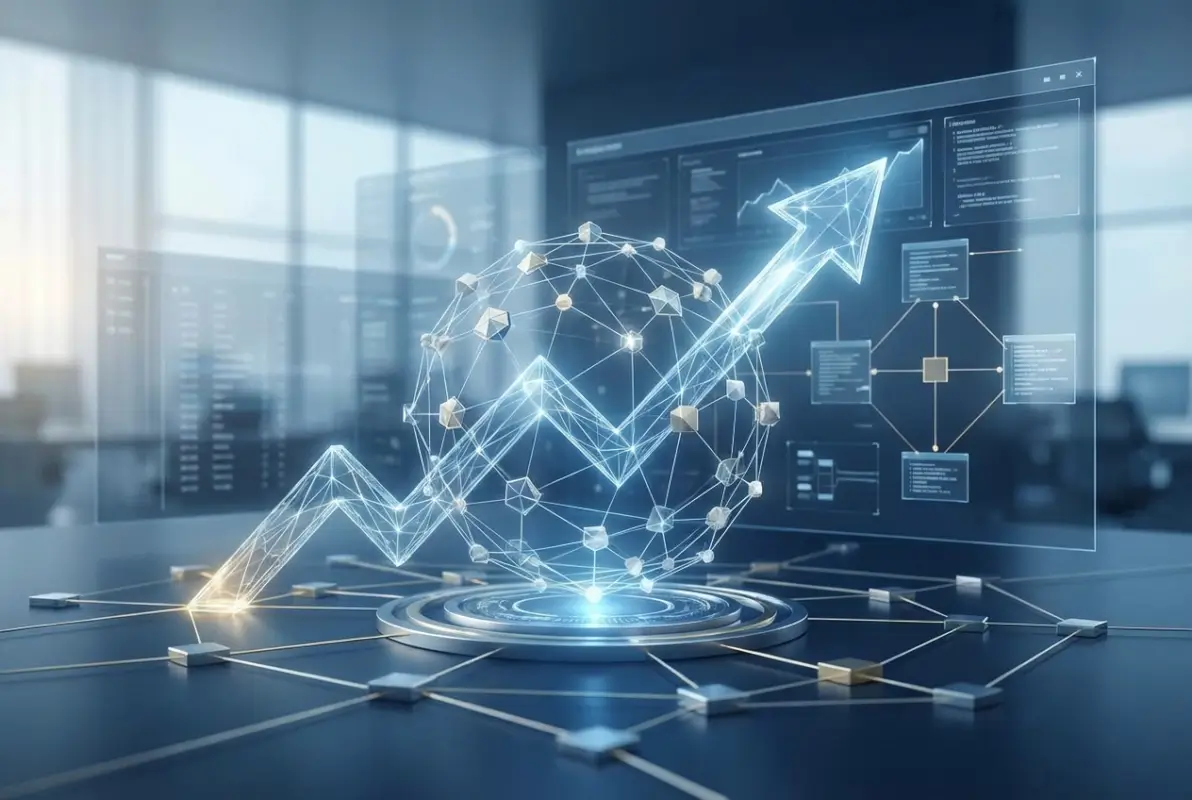 Create a striking, professional hero image for a blog article titled: D&B Business Directory: Complete Guide to Credibility & Growth. Style: Modern, clean, eye-catching design that represents the main topic. No text overlays. High quality 1200x800 professional blog header.