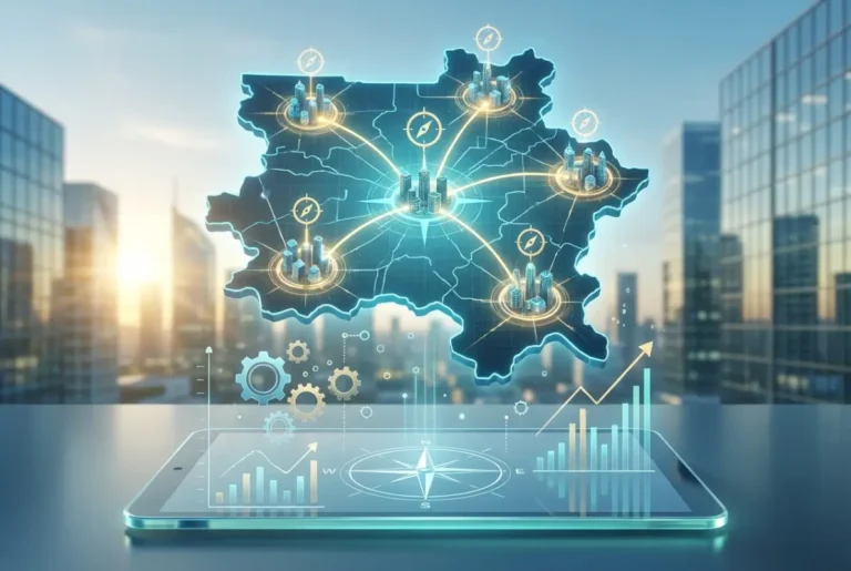 Create a striking, professional hero image for a blog article titled: Douglas County Business Directory: 5 Best Cities to Target in 2025. Style: Modern, clean, eye-catching design that represents the main topic. No text overlays. High quality 1200x800 professional blog header.