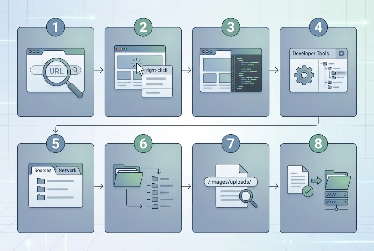 Step-by-step process for 8 Steps to Find the Online Directory Folders of a Website