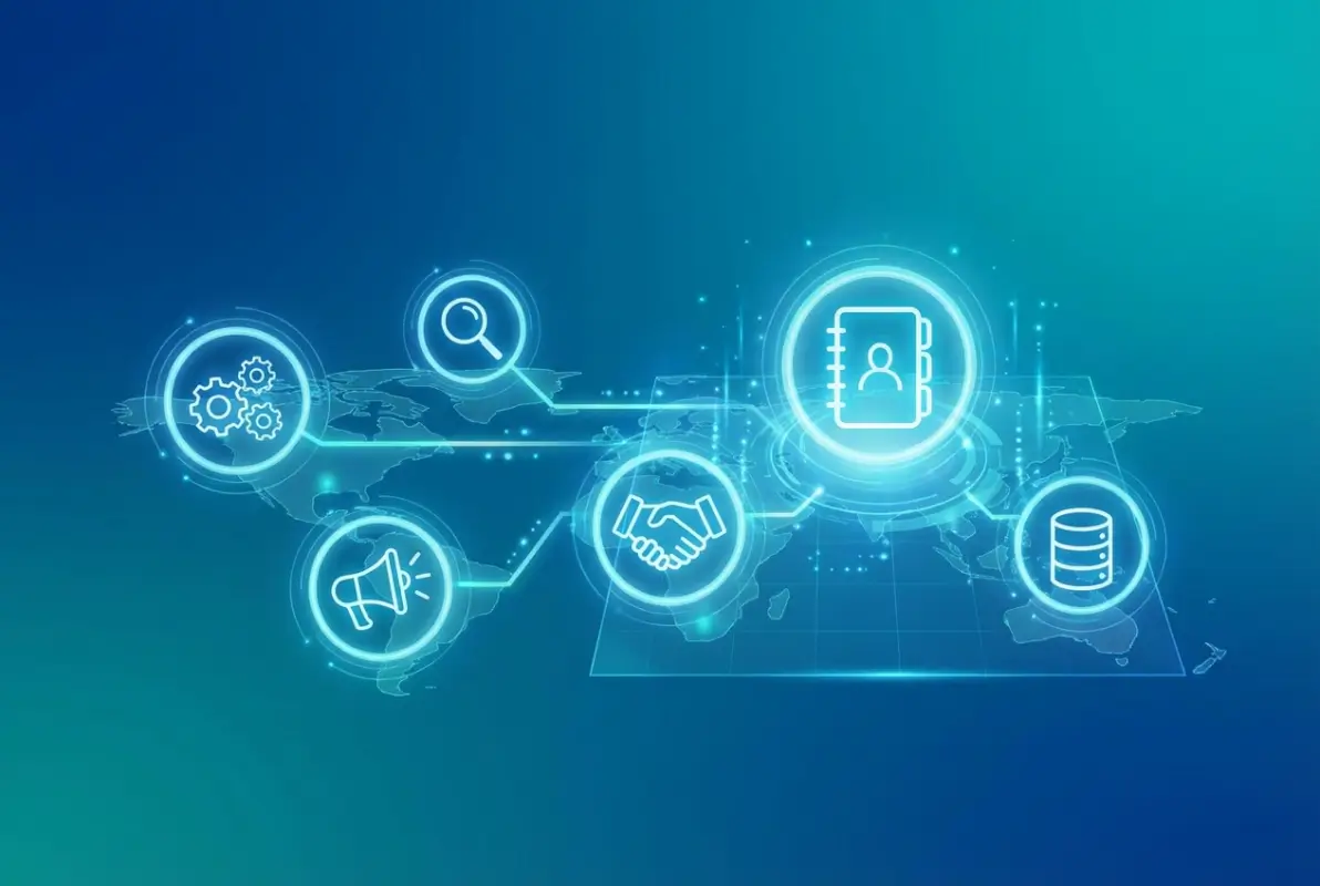 Create a striking, professional hero image for a blog article titled: 5 Free Methods to Populate Your Business Directory (2026 Guide). Style: Modern, clean, eye-catching design that represents the main topic. No text overlays. High quality 1200x800 professional blog header.