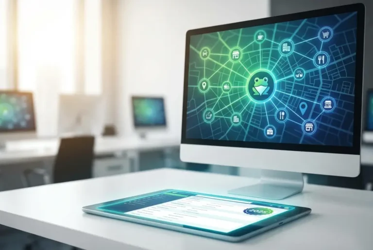 Create a striking, professional hero image for a blog article titled: Hotfrog Business Directory: Why Smart Businesses List Here in 2025. Style: Modern, clean, eye-catching design that represents the main topic. No text overlays. High quality 1200x800 professional blog header.