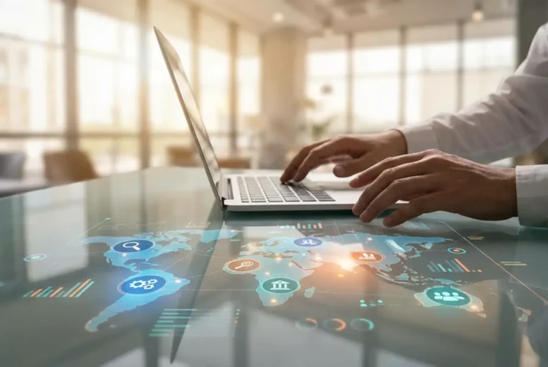 Create a striking, professional hero image for a blog article titled: How to Build a Business Directory Website: Complete 2026 Guide That Actually Works. Style: Modern, clean, eye-catching design that represents the main topic. No text overlays. High quality 1200x800 professional blog header.