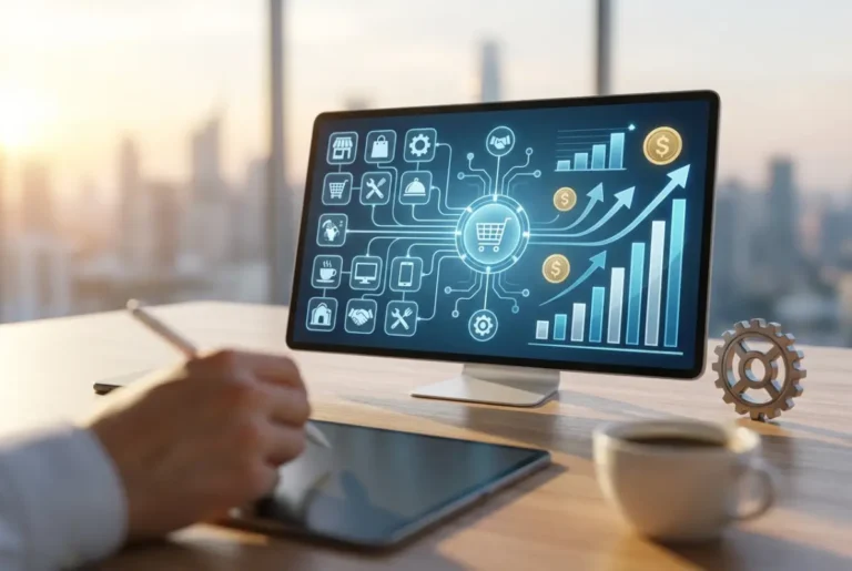 Create a striking, professional hero image for a blog article titled: How to Build a Successful Business Directory: 7 Proven Strategies That Drive Revenue. Style: Modern, clean, eye-catching design that represents the main topic. No text overlays. High quality 1200x800 professional blog header.