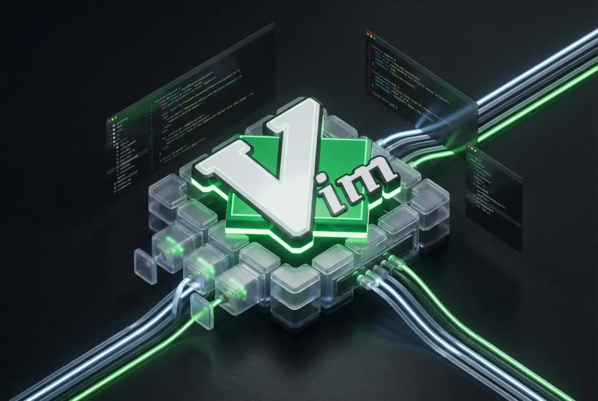 Create a striking, professional hero image for a blog article titled: How to Install Plugins in Vim: A Beginner's Guide. Style: Modern, clean, eye-catching design that represents the main topic. No text overlays. High quality 1200x800 professional blog header.