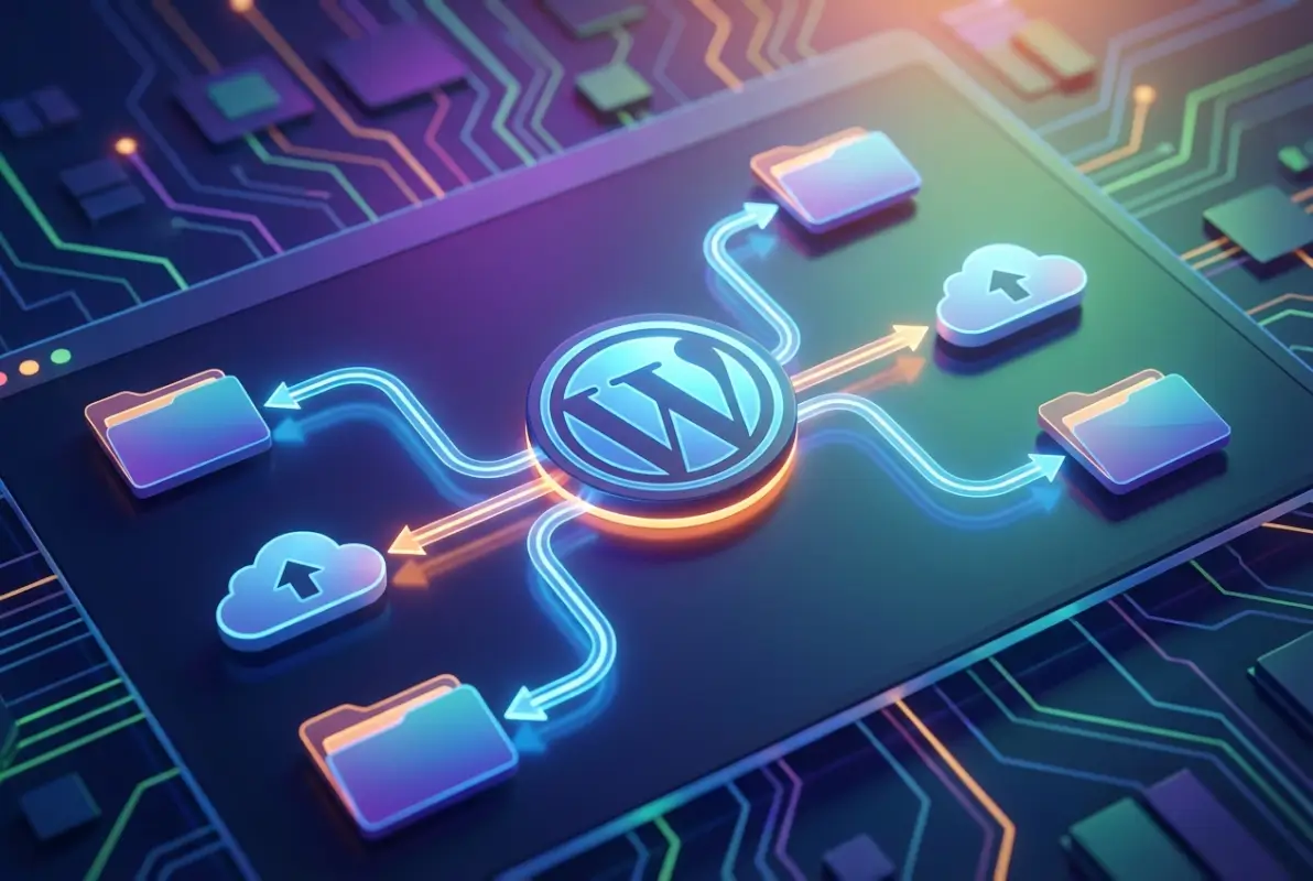 Create a striking, professional hero image for a blog article titled: How to Link to a Specific Directory in WordPress: 5 Simple Methods. Style: Modern, clean, eye-catching design that represents the main topic. No text overlays. High quality 1200x800 professional blog header.