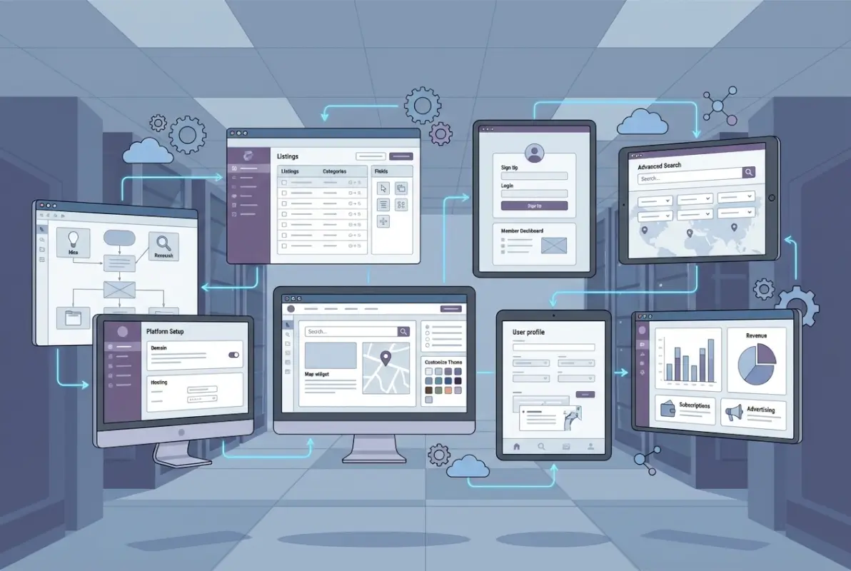 Tools and interfaces for 6 Key Steps to Start Your Own Digital Online Directory from Scratch