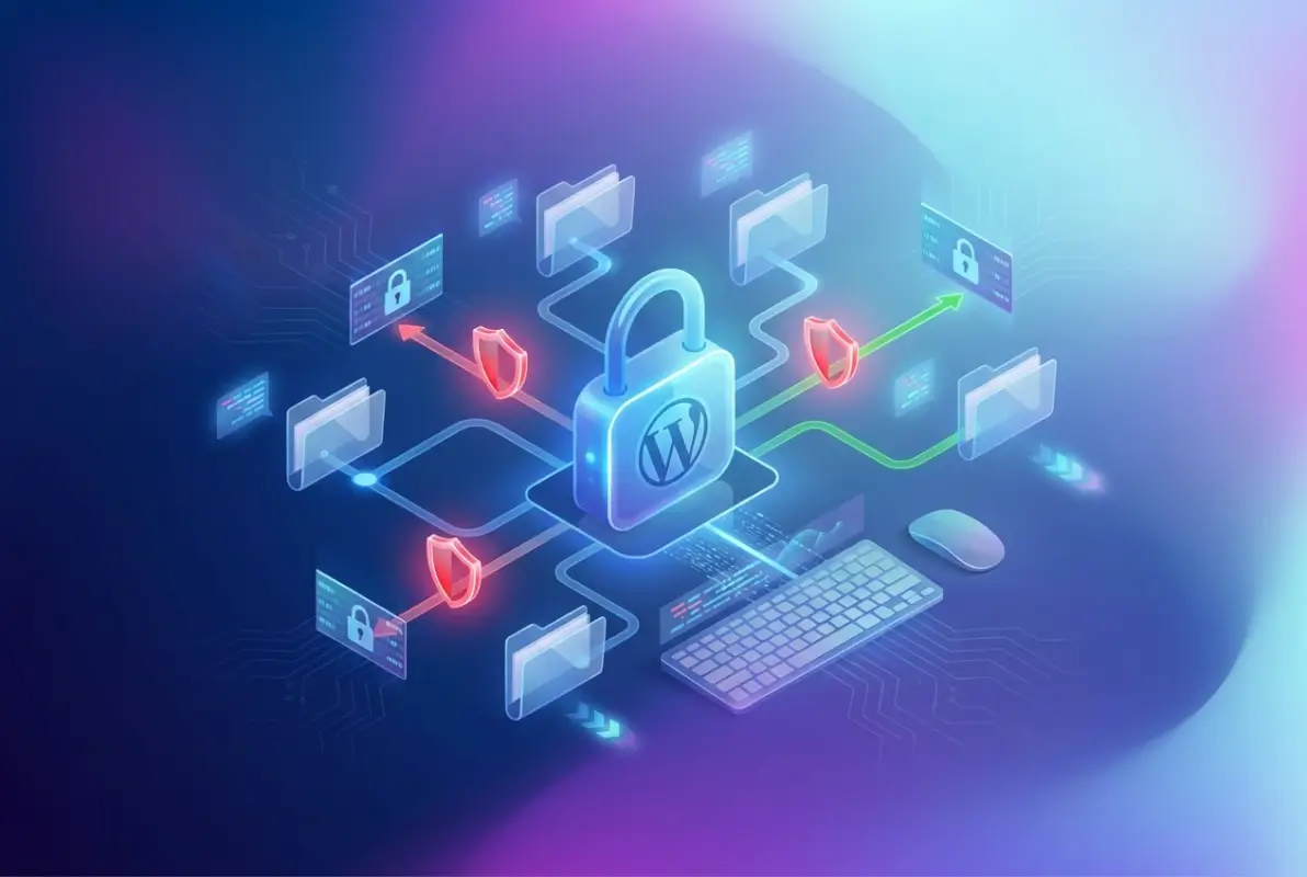 Create a striking, professional hero image for a blog article titled: How to Limit Directory Access in WordPress: A Step-by-Step Guide. Style: Modern, clean, eye-catching design that represents the main topic. No text overlays. High quality 1200x800 professional blog header.