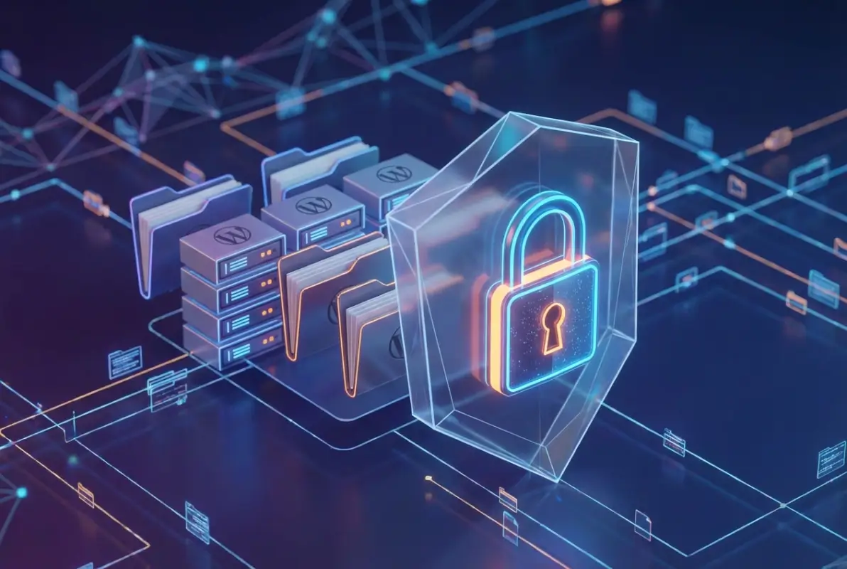 Create a striking, professional hero image for a blog article titled: How to Limit Directory Access in WordPress: A Step-by-Step Guide. Style: Modern, clean, eye-catching design that represents the main topic. No text overlays. High quality 1200x800 professional blog header.