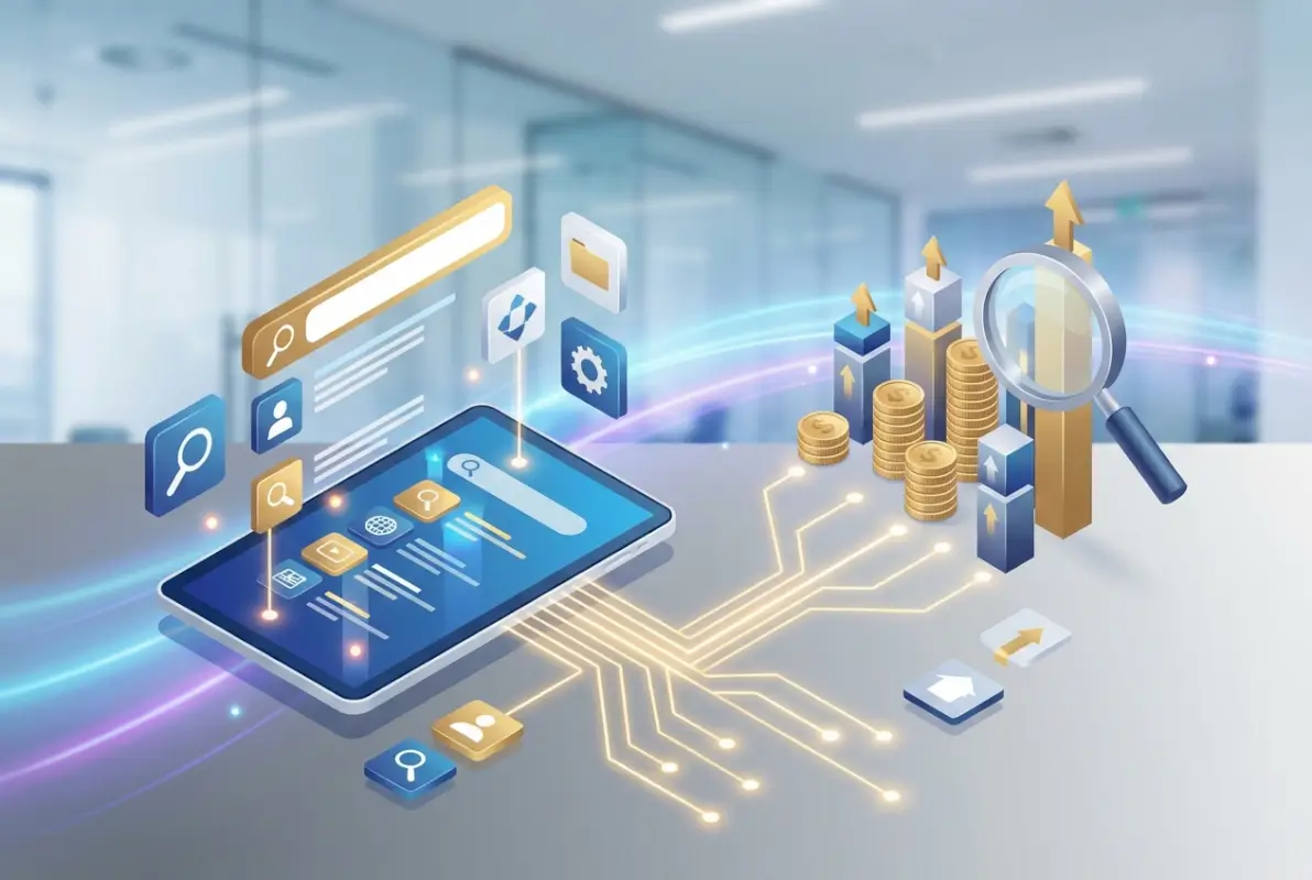 Create a striking, professional hero image for a blog article titled: 10 Proven Directory Website Monetization Strategies (with Real Revenue Data). Style: Modern, clean, eye-catching design that represents the main topic. No text overlays. High quality 1200x800 professional blog header.