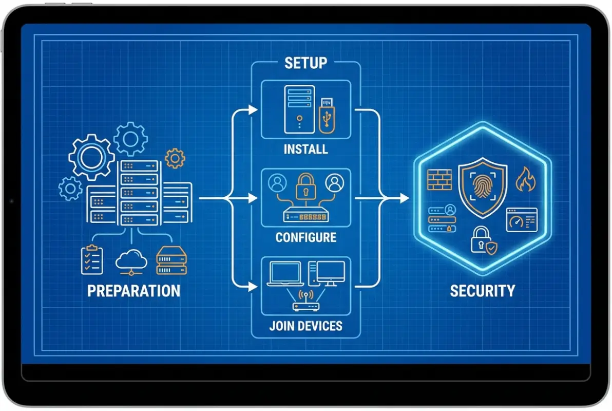 Step-by-step process for Active Directory for Small Business: Complete 2025 Setup & Security Guide
