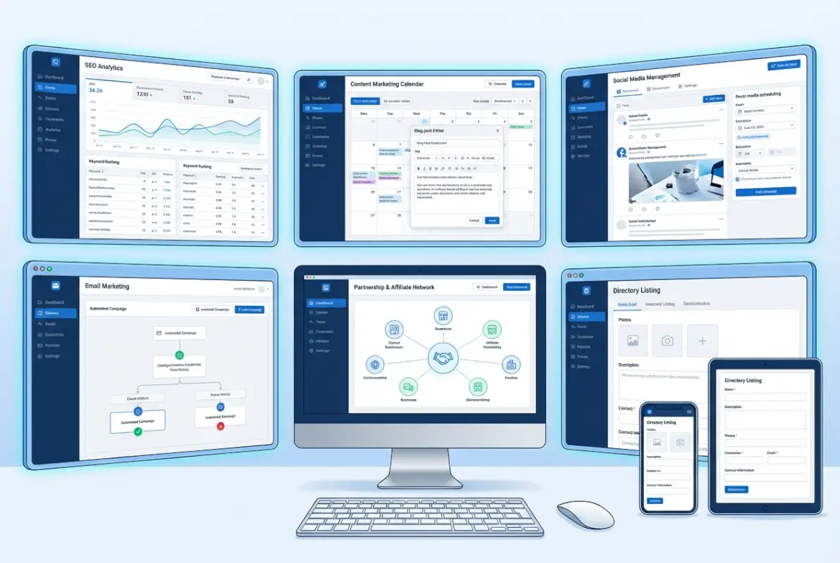 Tools and interfaces for 6 Proven Strategies to Grow an Online Directory & Attract More Listings