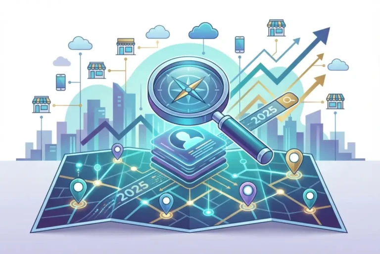 Create a striking, professional hero image for a blog article titled: Local Directory Optimization: 7 Proven Strategies to Dominate Local Search in 2025. Style: Modern, clean, eye-catching design that represents the main topic. No text overlays. High quality 1200x800 professional blog header.