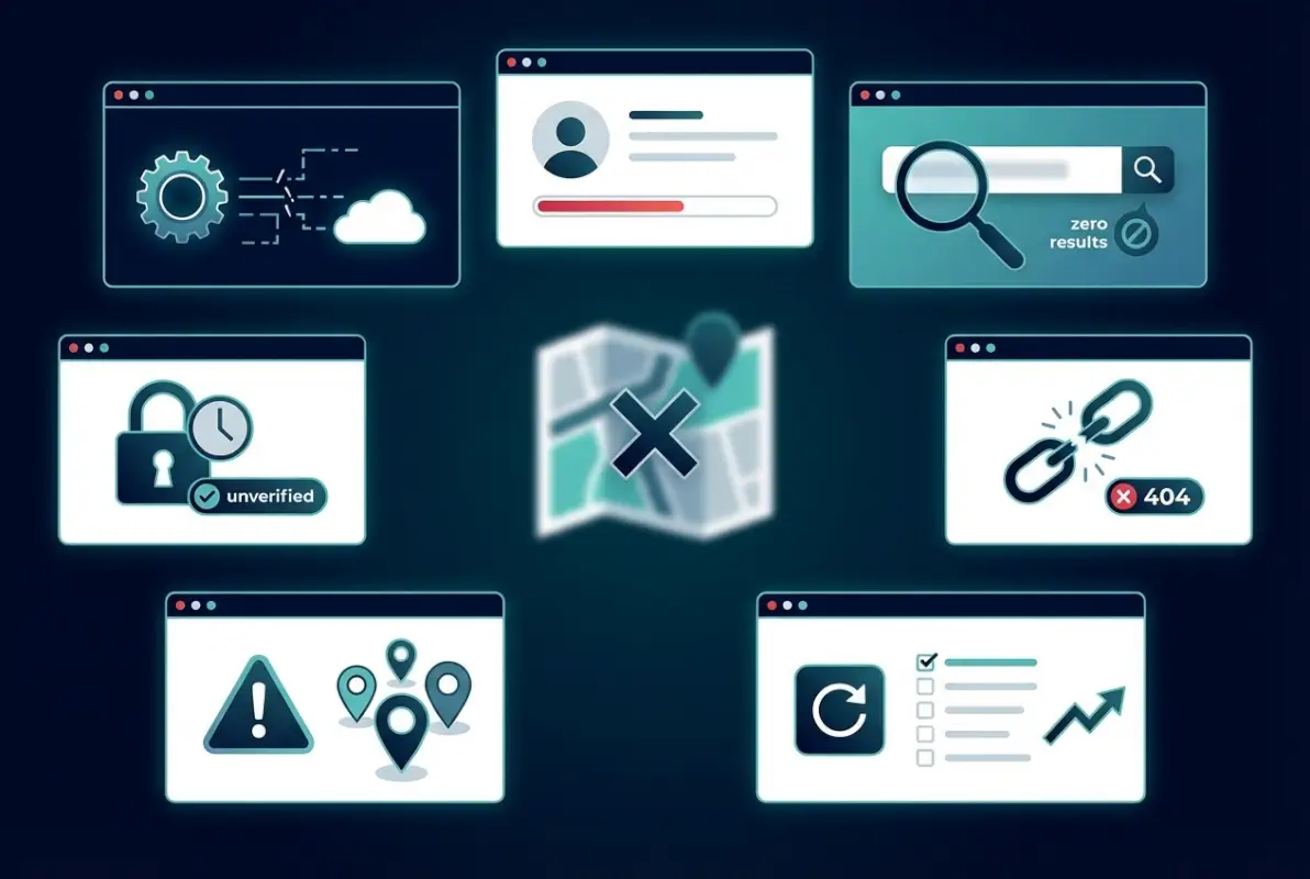 Tools and interfaces for 7 Reasons Why Your Business Listing Isn't Showing Up (+ How to Fix It)