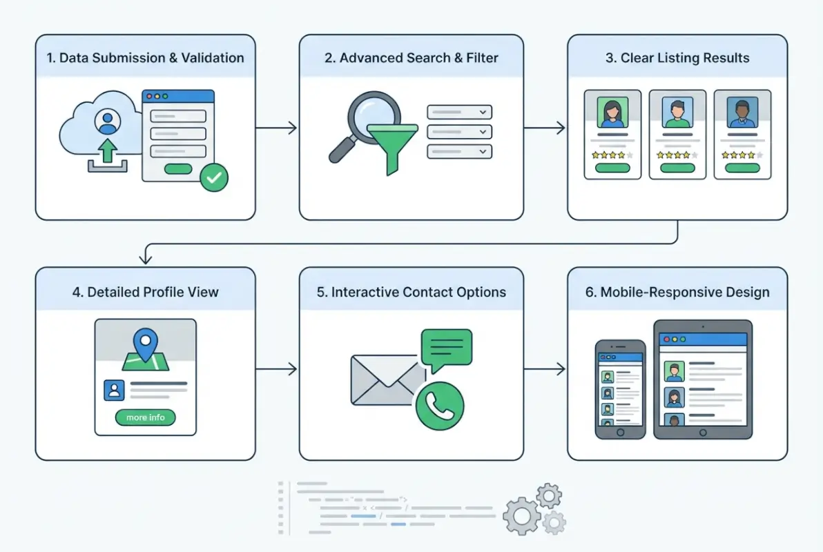 Step-by-step process for A Simple Online Directory: 6 Key Features to Include for User-Friendliness