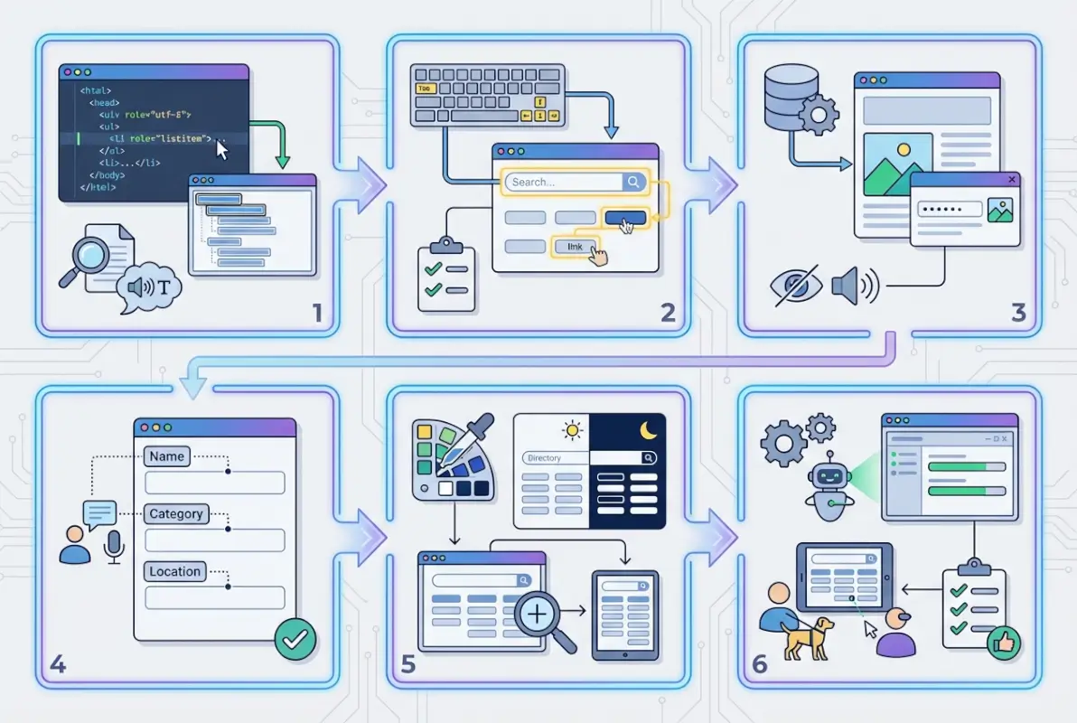 Step-by-step process for 6 Tips to Make an Online Directory Web Accessible for Users with Disabilities