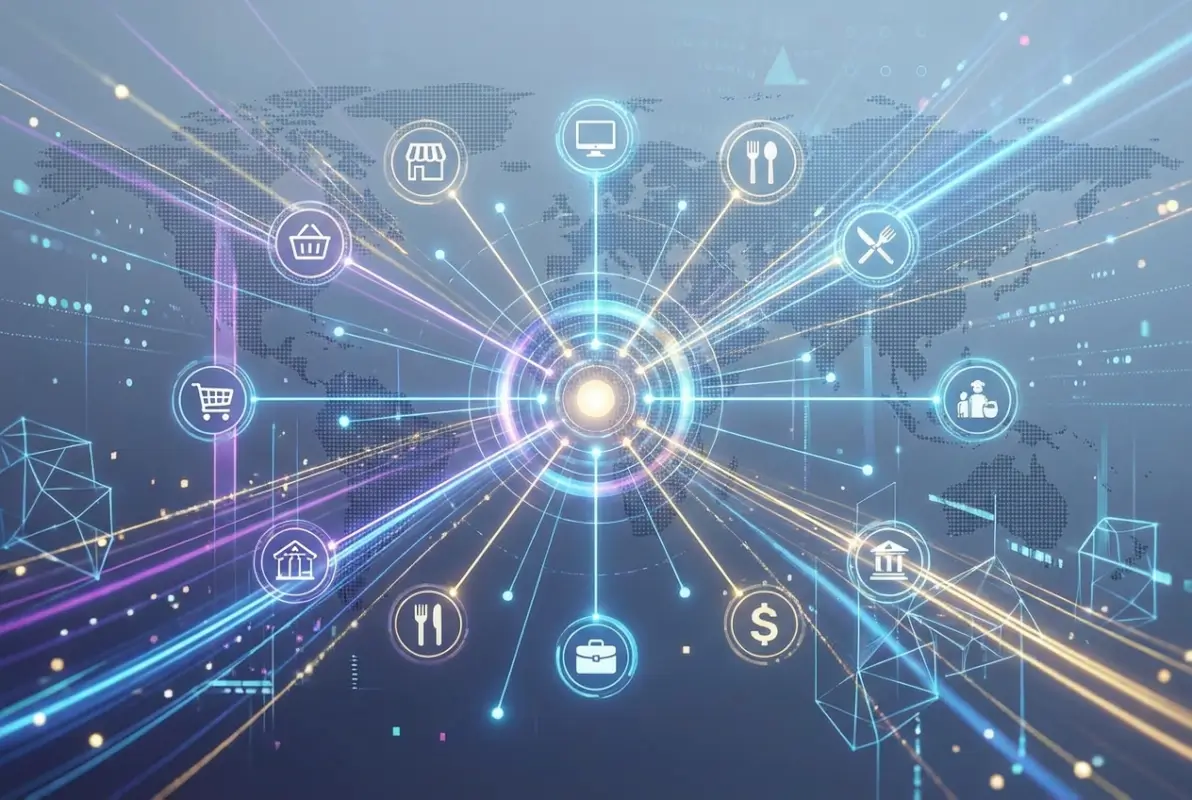 Create a striking, professional hero image for a blog article titled: Best Business Directory Software: 5 Top Solutions for 2025. Style: Modern, clean, eye-catching design that represents the main topic. No text overlays. High quality 1200x800 professional blog header.