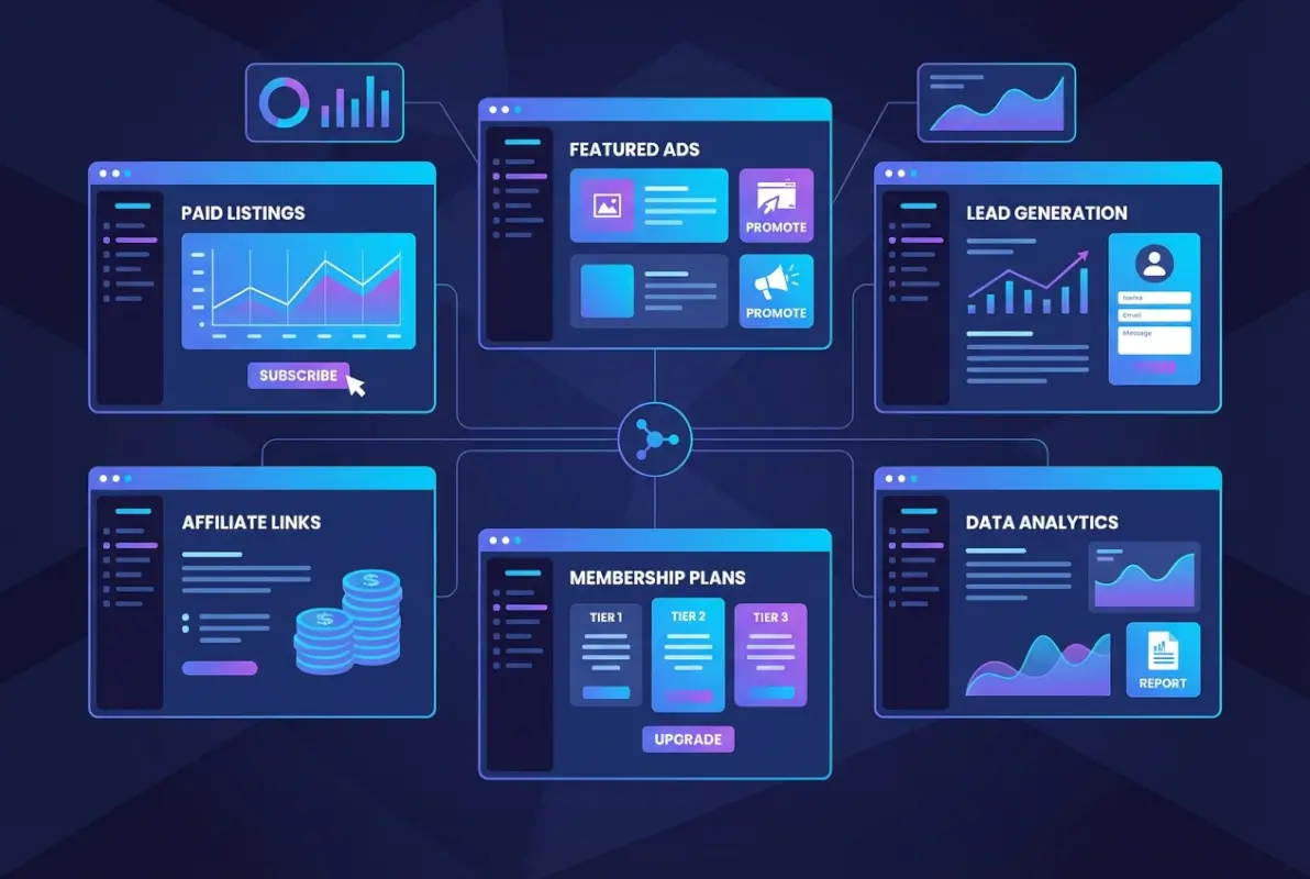 Tools and interfaces for 6 Ways to Make Money from an Online Directory (Earn $10K/Month)