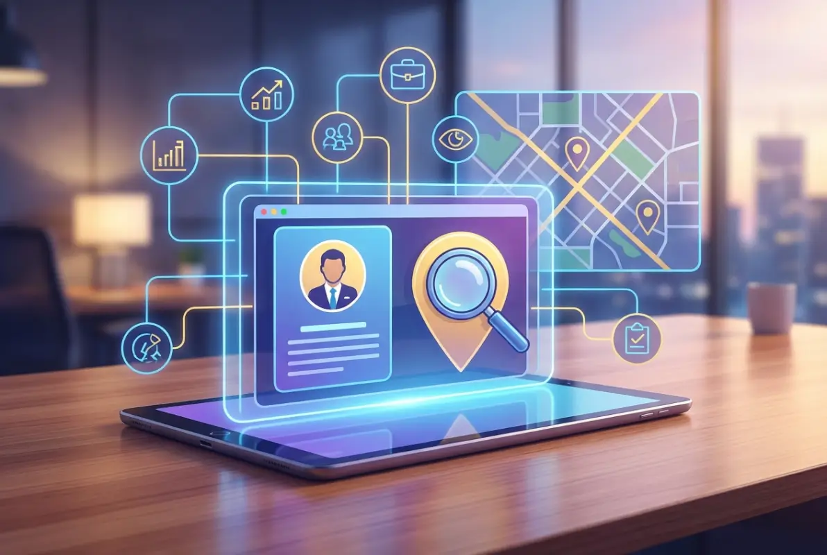 Create a striking, professional hero image for a blog article titled: What Is a Business Directory Listing? Complete Guide for Local Visibility. Style: Modern, clean, eye-catching design that represents the main topic. No text overlays. High quality 1200x800 professional blog header.