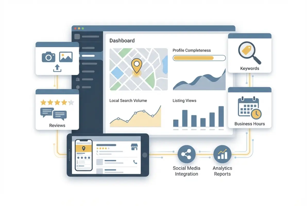 Tools and interfaces for Complete Guide to Optimizing Your Yellow Pages Listing for Maximum Local Visibility
