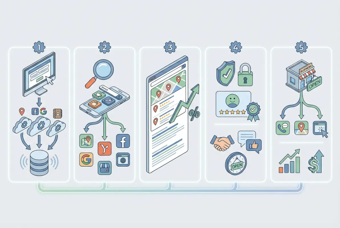 Step-by-step process for How Free Business Listings Boost Local SEO: 5 Key Benefits & Strategic Implementation